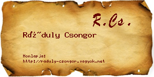 Ráduly Csongor névjegykártya